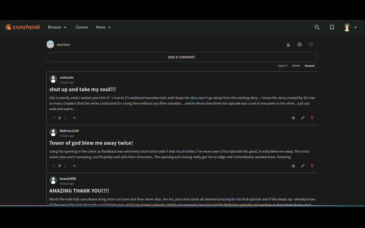Crunchyroll Comments chrome谷歌浏览器插件_扩展第2张截图
