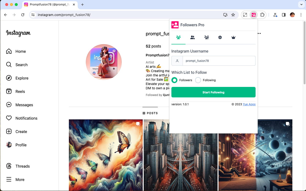 IG Auto Follow chrome谷歌浏览器插件_扩展第2张截图