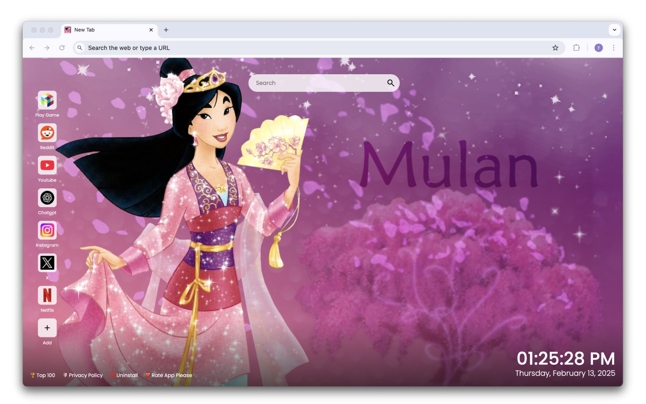 Mulan Wallpapers New Tab chrome谷歌浏览器插件_扩展第1张截图