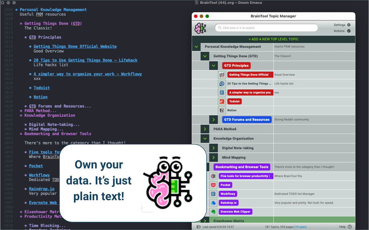 BrainTool - Go Beyond Bookmarks chrome谷歌浏览器插件_扩展第1张截图