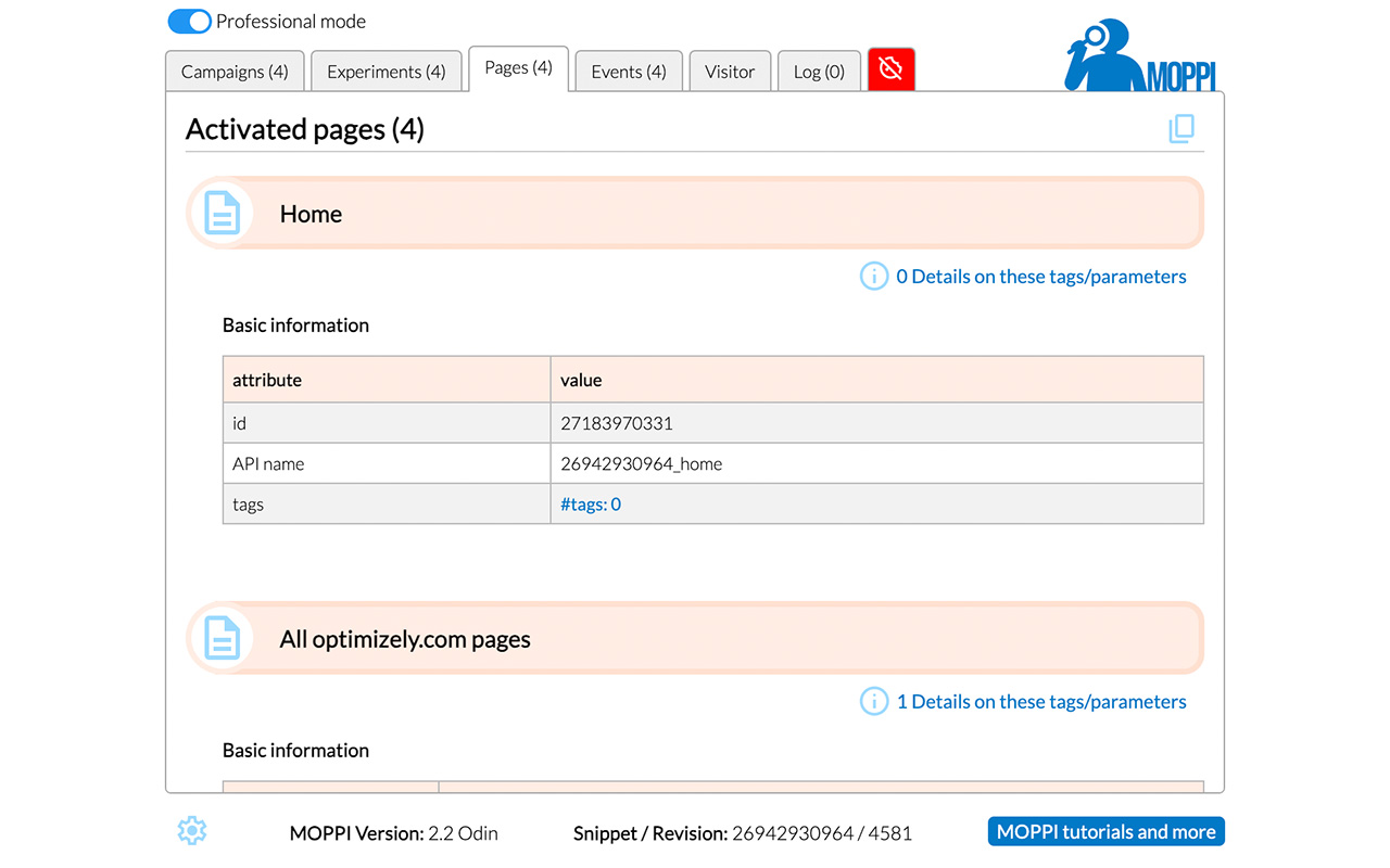 MOPPI - my Optimizely Power Inspector chrome谷歌浏览器插件_扩展第4张截图