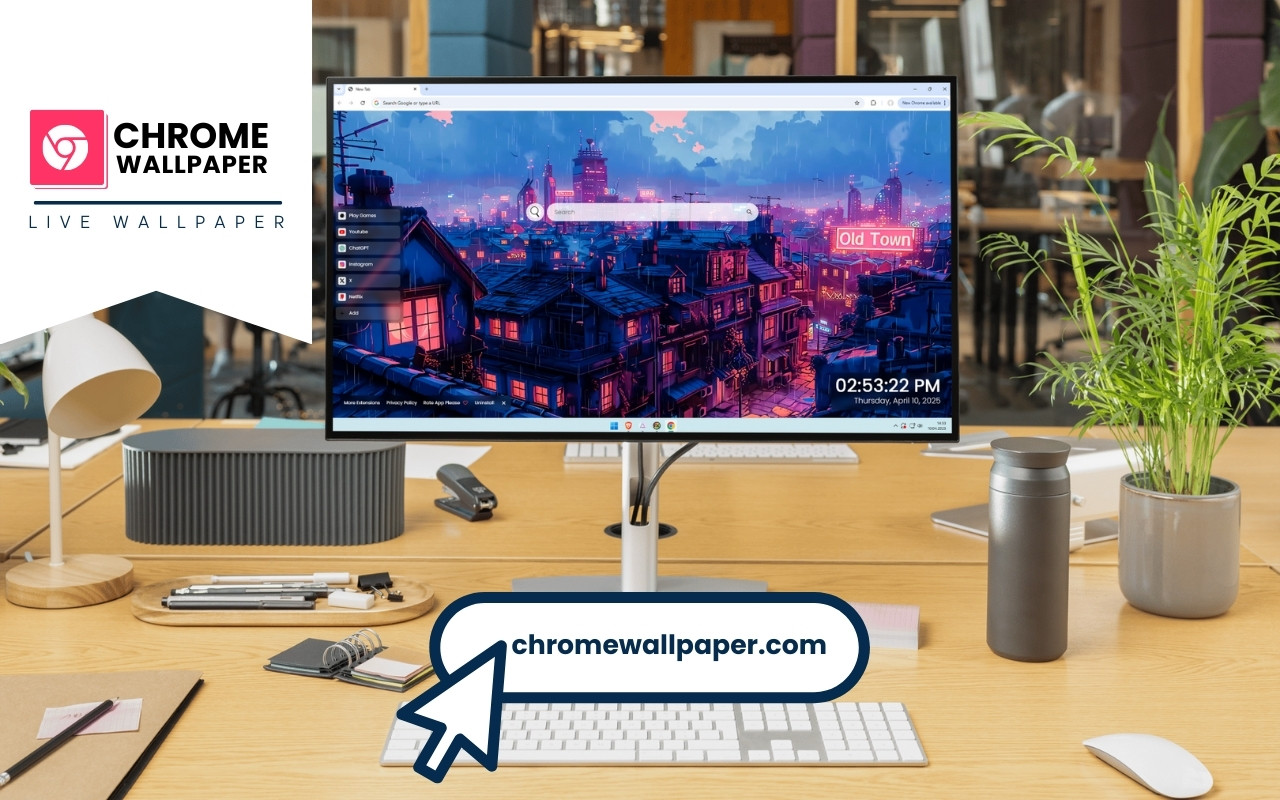 Old Town Rain Live Wallpaper chrome谷歌浏览器插件_扩展第2张截图