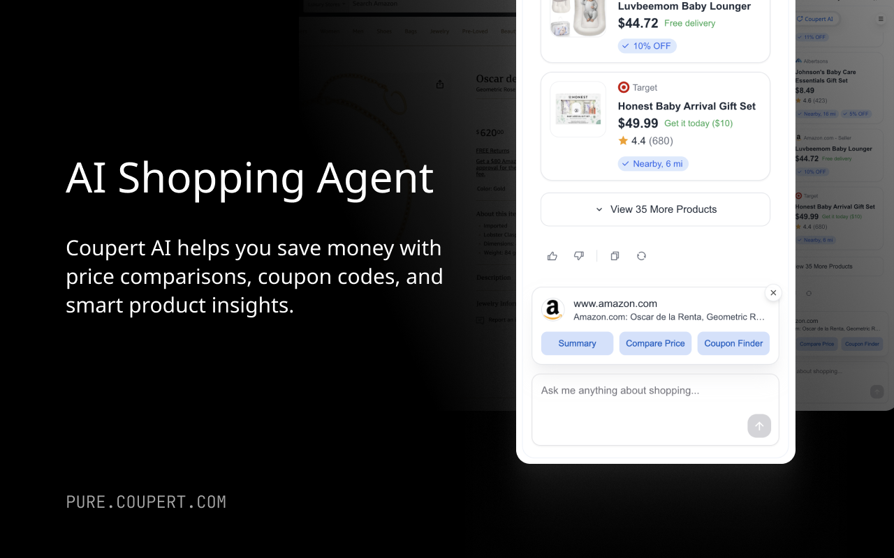 Coupert Pure: AI-Powered Coupons & Price Compare chrome谷歌浏览器插件_扩展第1张截图
