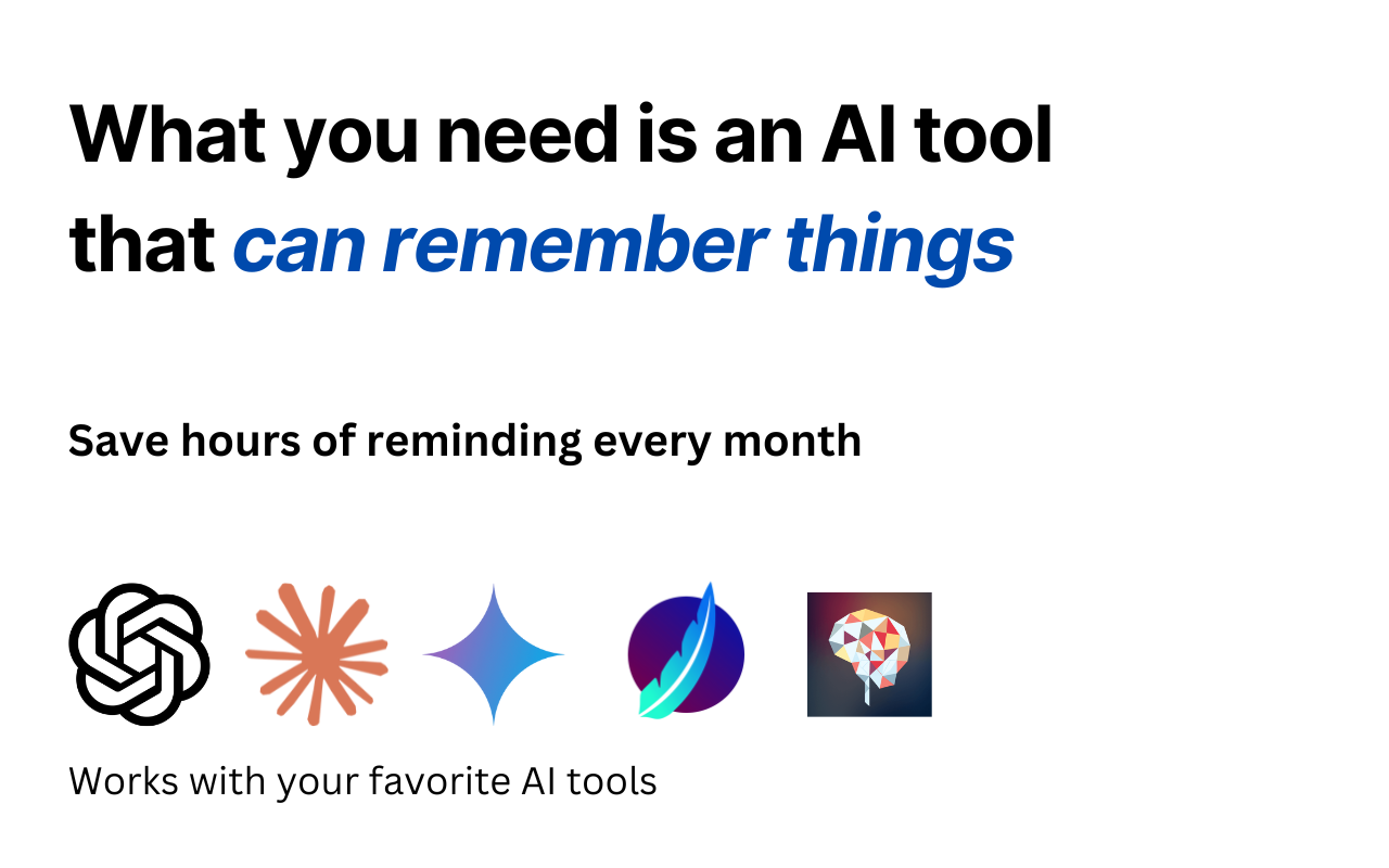 MemoryPlugin - Long-Term Memory for AI Chats chrome谷歌浏览器插件_扩展第1张截图