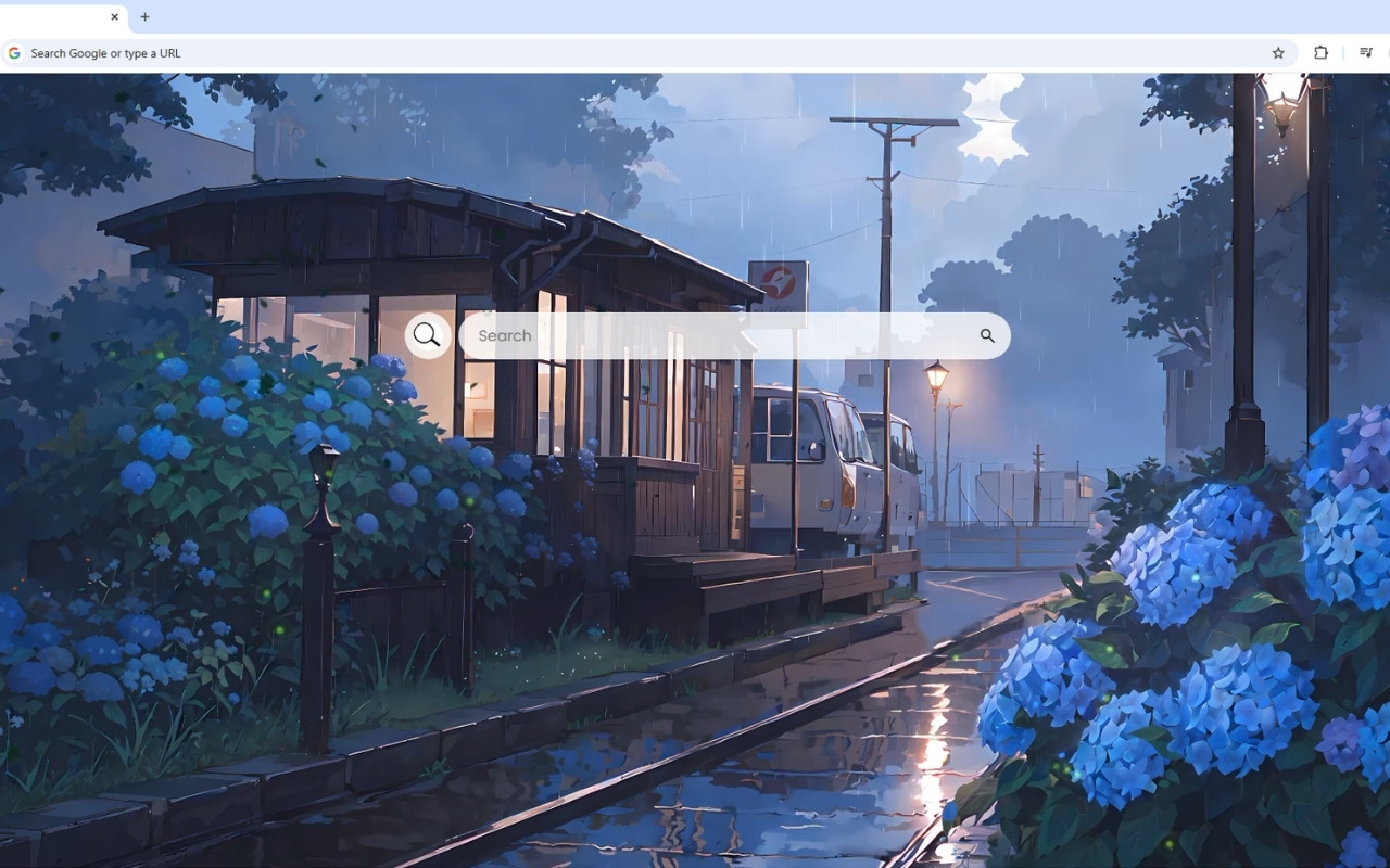 Blue Rainy Season Live Wallpaper chrome谷歌浏览器插件_扩展第2张截图