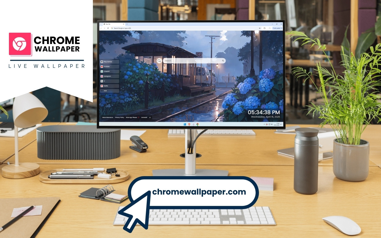 Blue Rainy Season Live Wallpaper chrome谷歌浏览器插件_扩展第3张截图