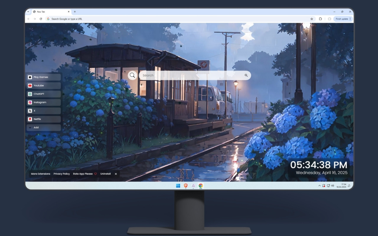 Blue Rainy Season Live Wallpaper chrome谷歌浏览器插件_扩展第4张截图
