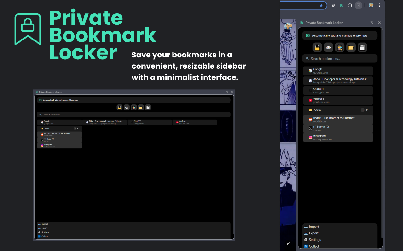 私人书签管理器 chrome谷歌浏览器插件_扩展第3张截图