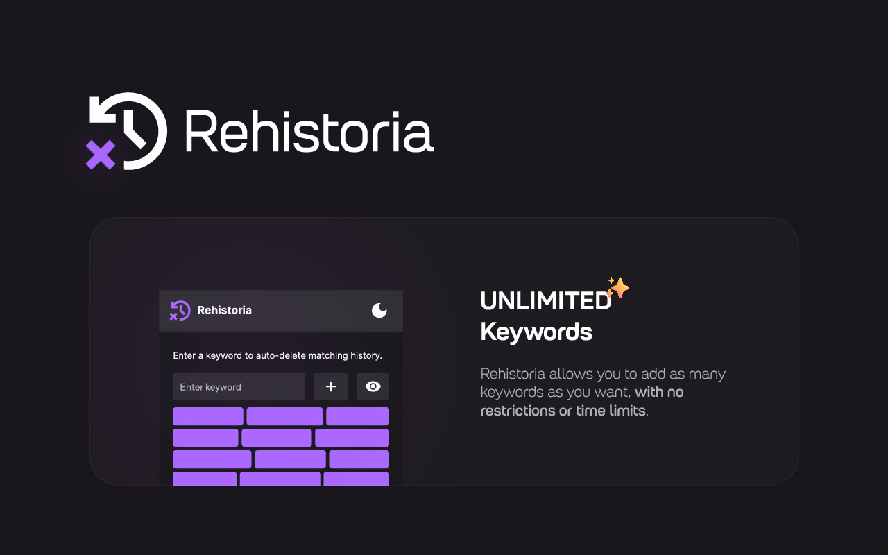 Rehistoria: Auto-Delete History by Keywords chrome谷歌浏览器插件_扩展第3张截图