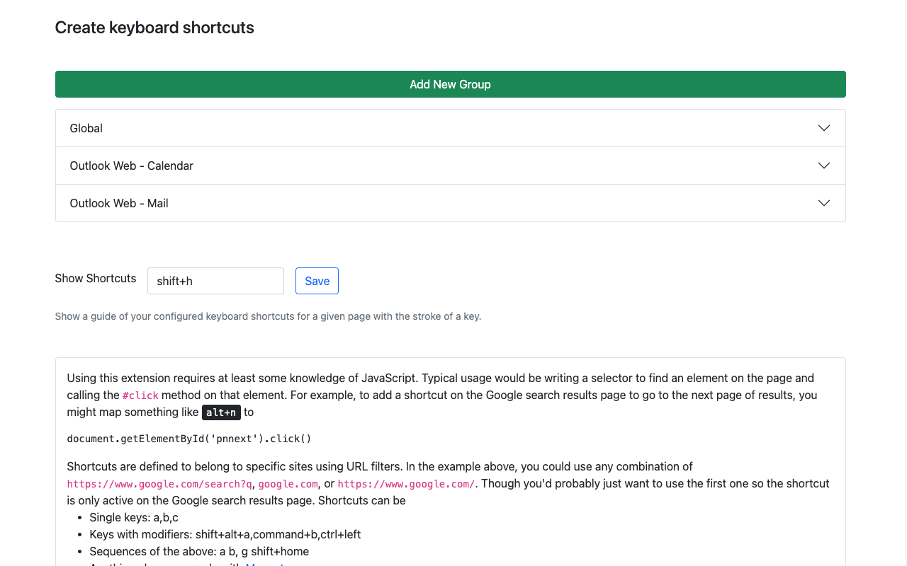 Super Keys chrome谷歌浏览器插件_扩展第4张截图