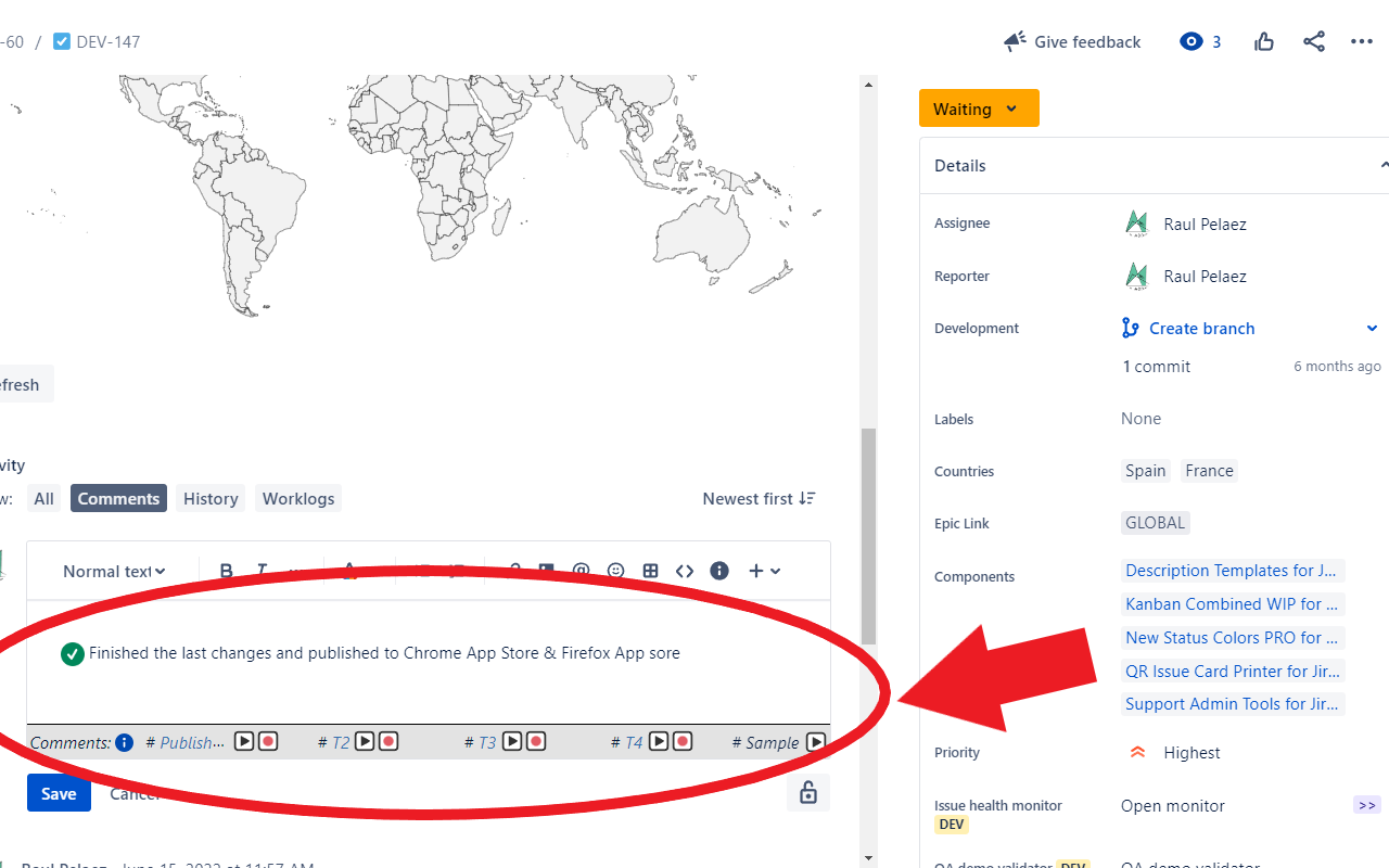 Description & Comment Templates for Jira chrome谷歌浏览器插件_扩展第2张截图
