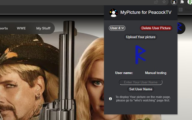 PeacockTV MyPicture: custom profile picture chrome谷歌浏览器插件_扩展第1张截图