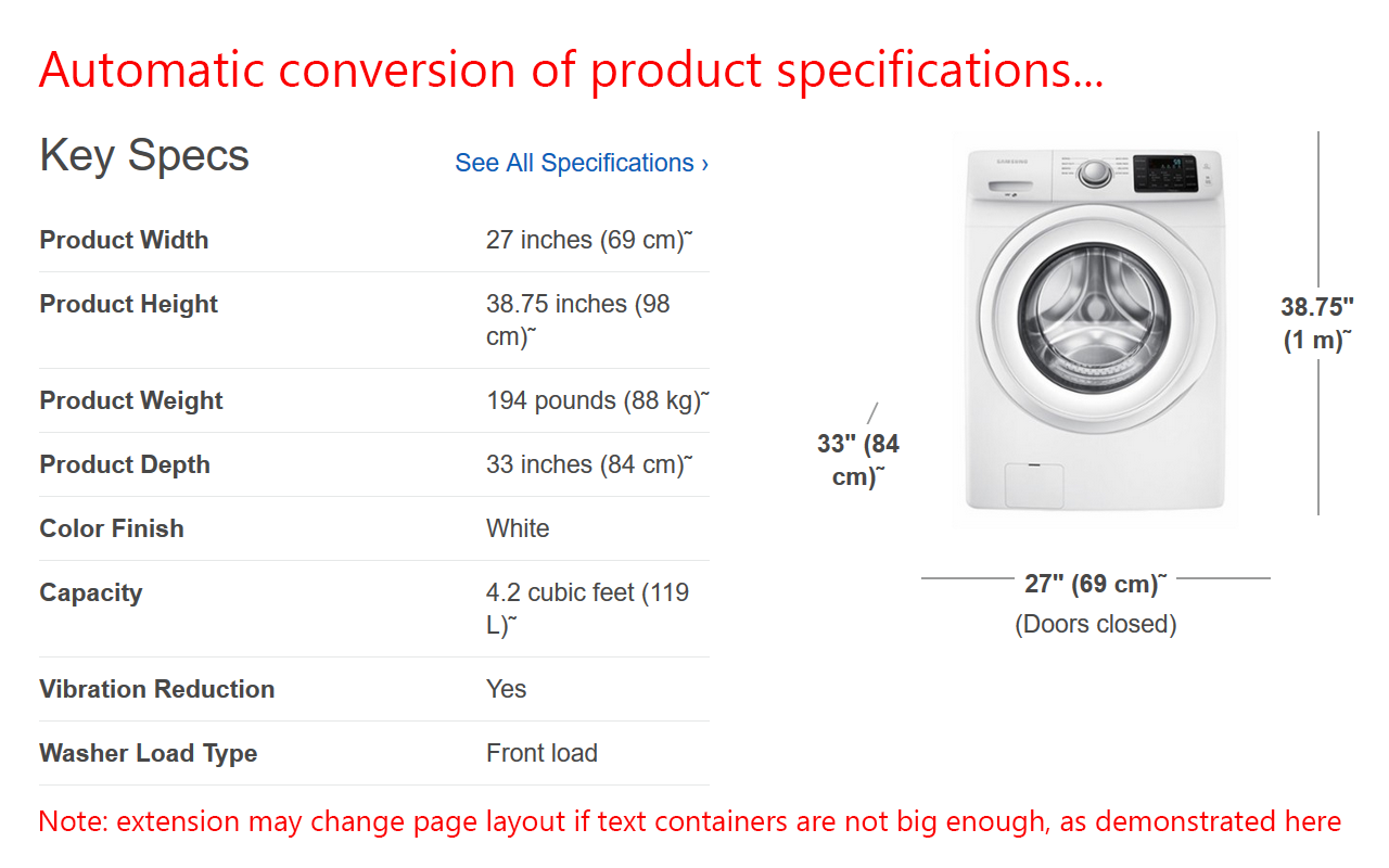 Everything Metric - Auto Unit Converter chrome谷歌浏览器插件_扩展第4张截图