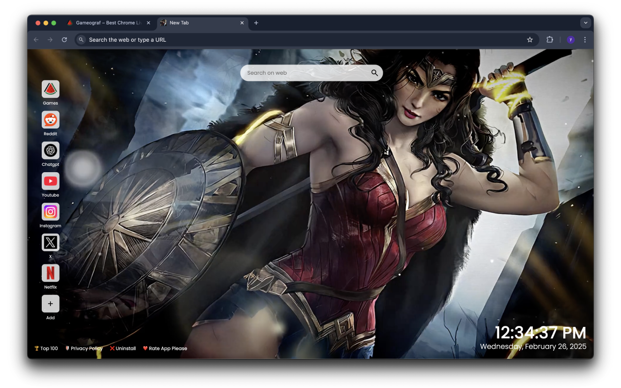 Warrior of Truth - Wonder Womans Stand Live Wallpaper chrome谷歌浏览器插件_扩展第4张截图