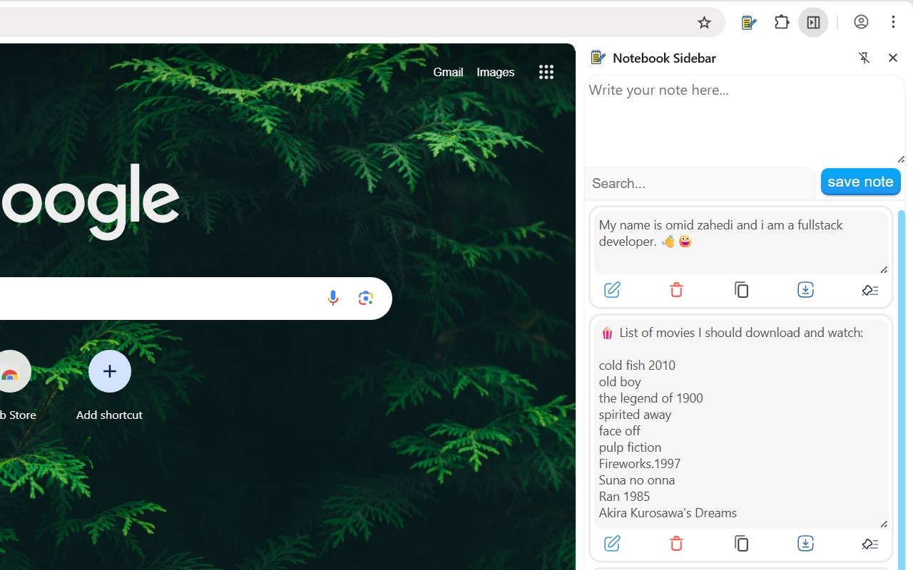 Notebook Sidebar chrome谷歌浏览器插件_扩展第1张截图