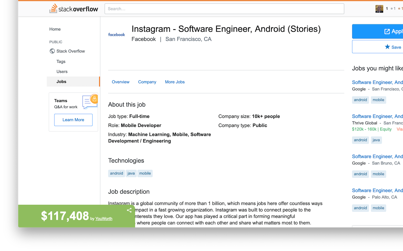 YouWorth: Money, Jobs, & Salary chrome谷歌浏览器插件_扩展第3张截图