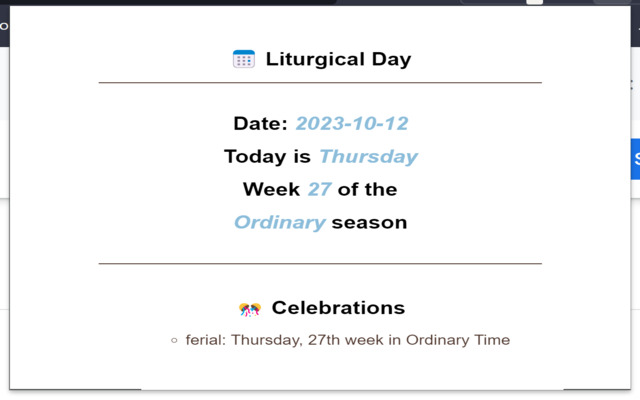 Liturgical Day - New Tab chrome谷歌浏览器插件_扩展第1张截图