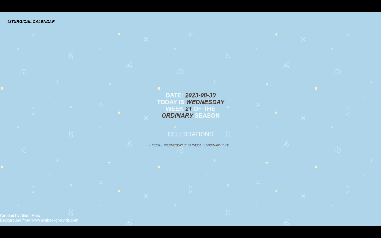 Liturgical Day - New Tab chrome谷歌浏览器插件_扩展第2张截图