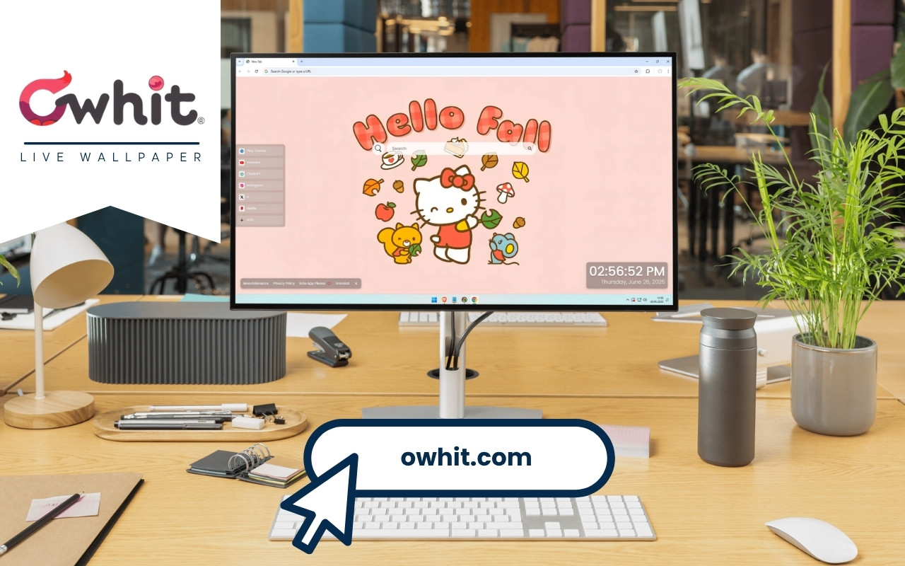 Hello Fall Hello Kitty Live Wallpaper chrome谷歌浏览器插件_扩展第2张截图