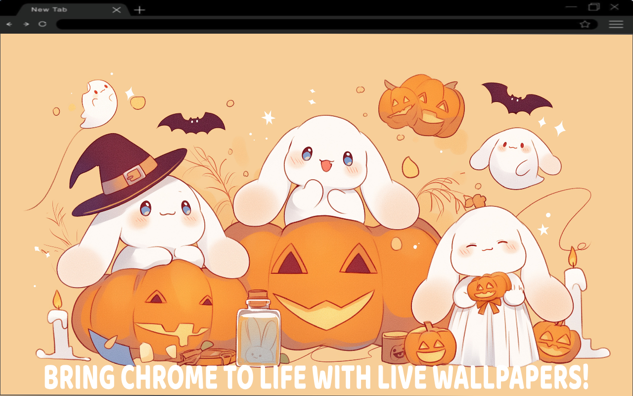 Halloween Cinnamoroll Pumpkins Spooky Cute Live Wallpaper chrome谷歌浏览器插件_扩展第1张截图