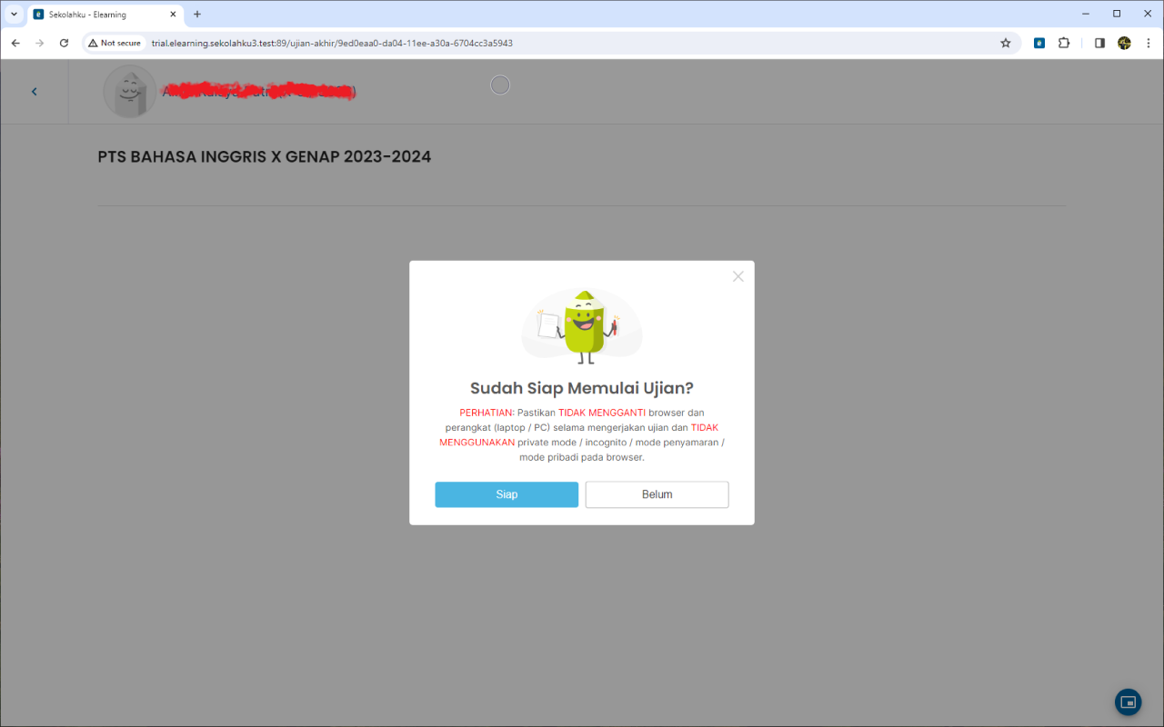 Sekolahku Secure Exam chrome谷歌浏览器插件_扩展第1张截图