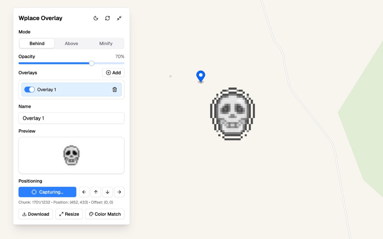 Wplace Overlay & Wplace Color Converter | Wplace Extension chrome谷歌浏览器插件_扩展第1张截图