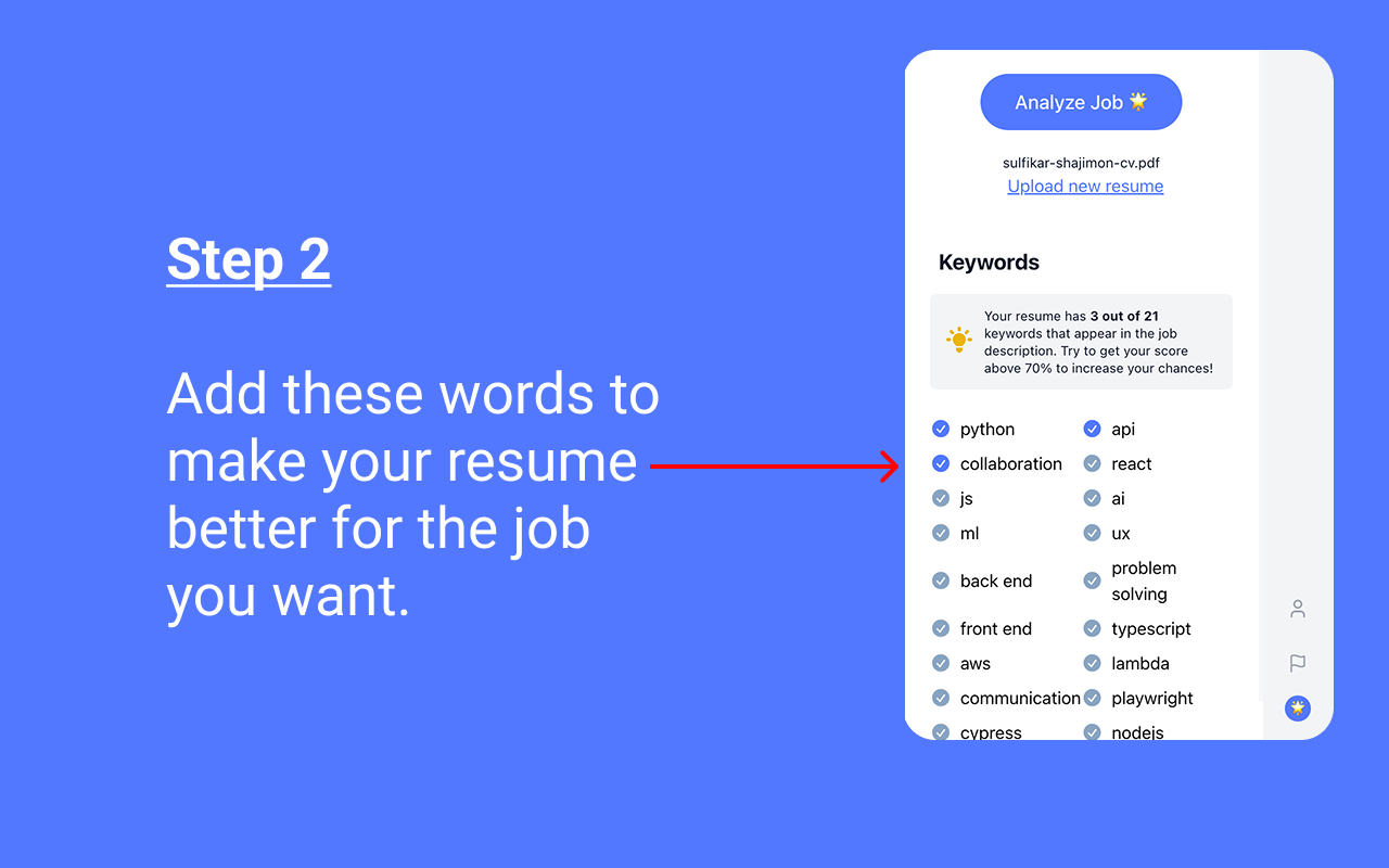Jobalytics - ATS Resume Checker and Keyword Analyzer chrome谷歌浏览器插件_扩展第4张截图
