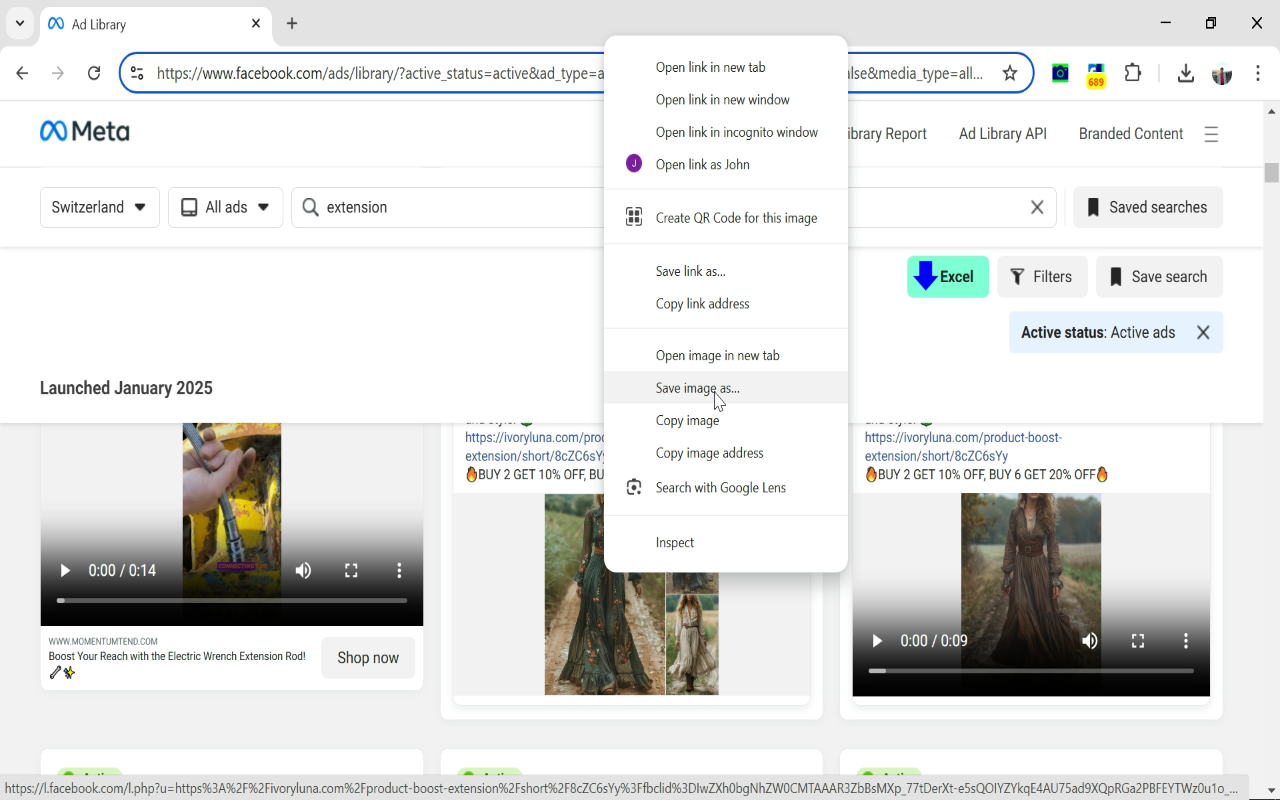 Download Facebook Ad Library data chrome谷歌浏览器插件_扩展第2张截图