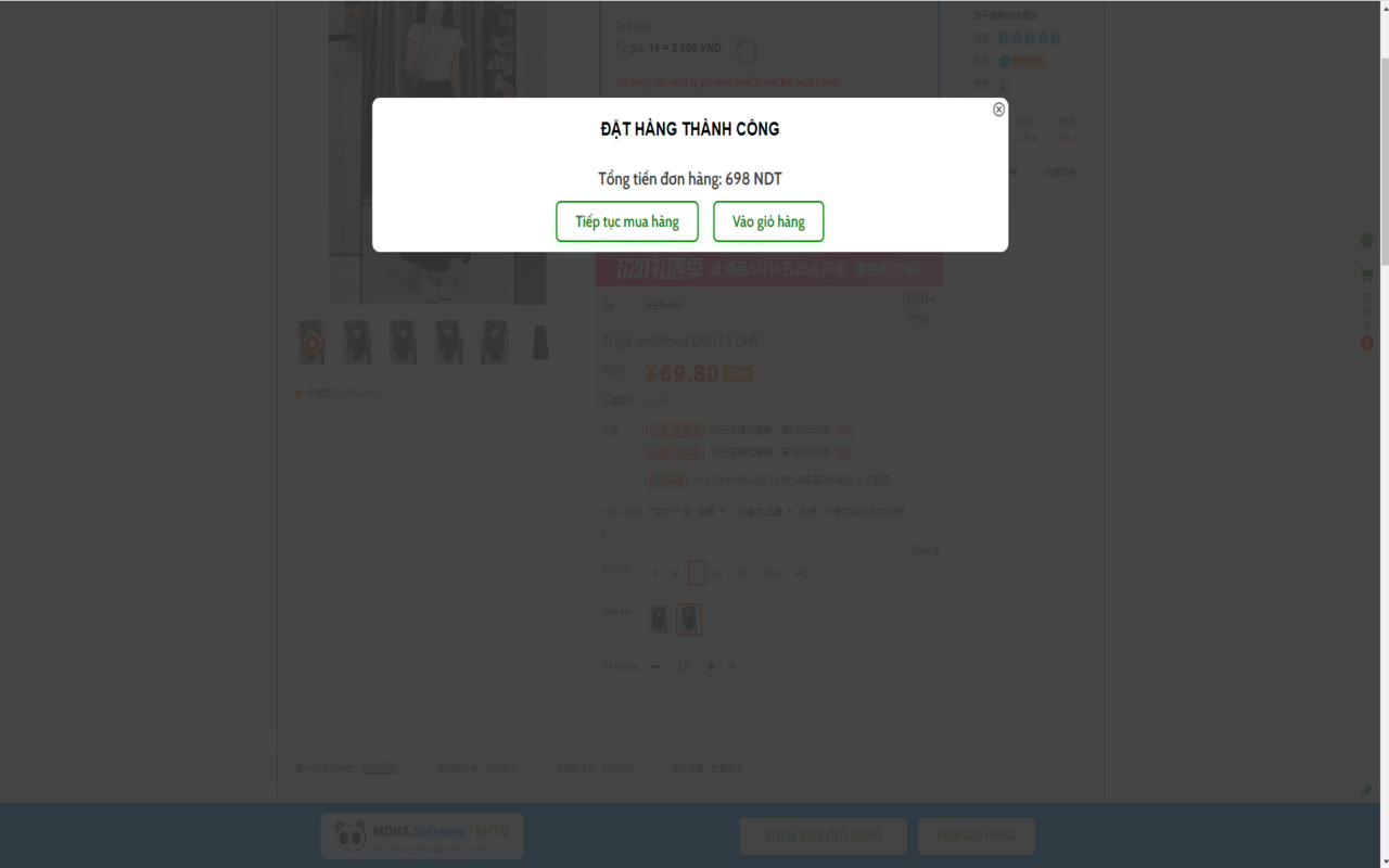 CÔNG CỤ ĐẶT HÀNG TRUNG QUỐC MONA MEDIA chrome谷歌浏览器插件_扩展第2张截图