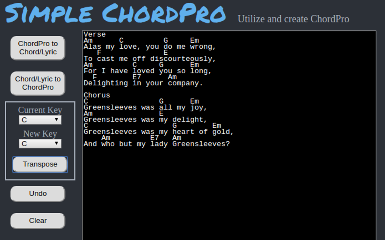 Simple ChordPro chrome谷歌浏览器插件_扩展第2张截图