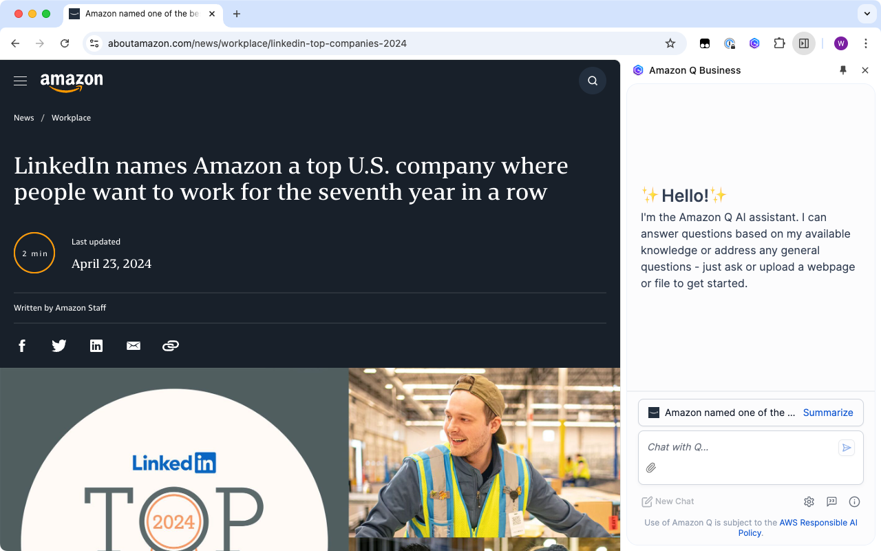Amazon Q Business chrome谷歌浏览器插件_扩展第1张截图