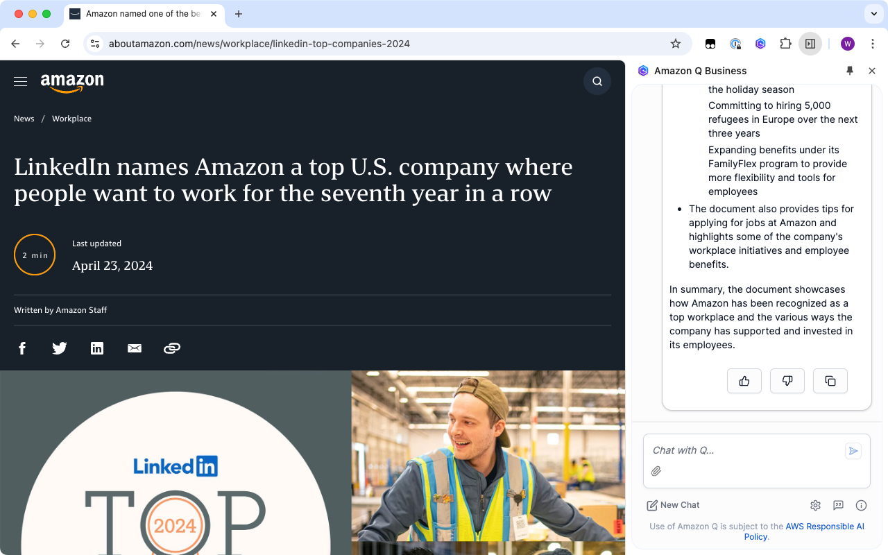 Amazon Q Business chrome谷歌浏览器插件_扩展第2张截图