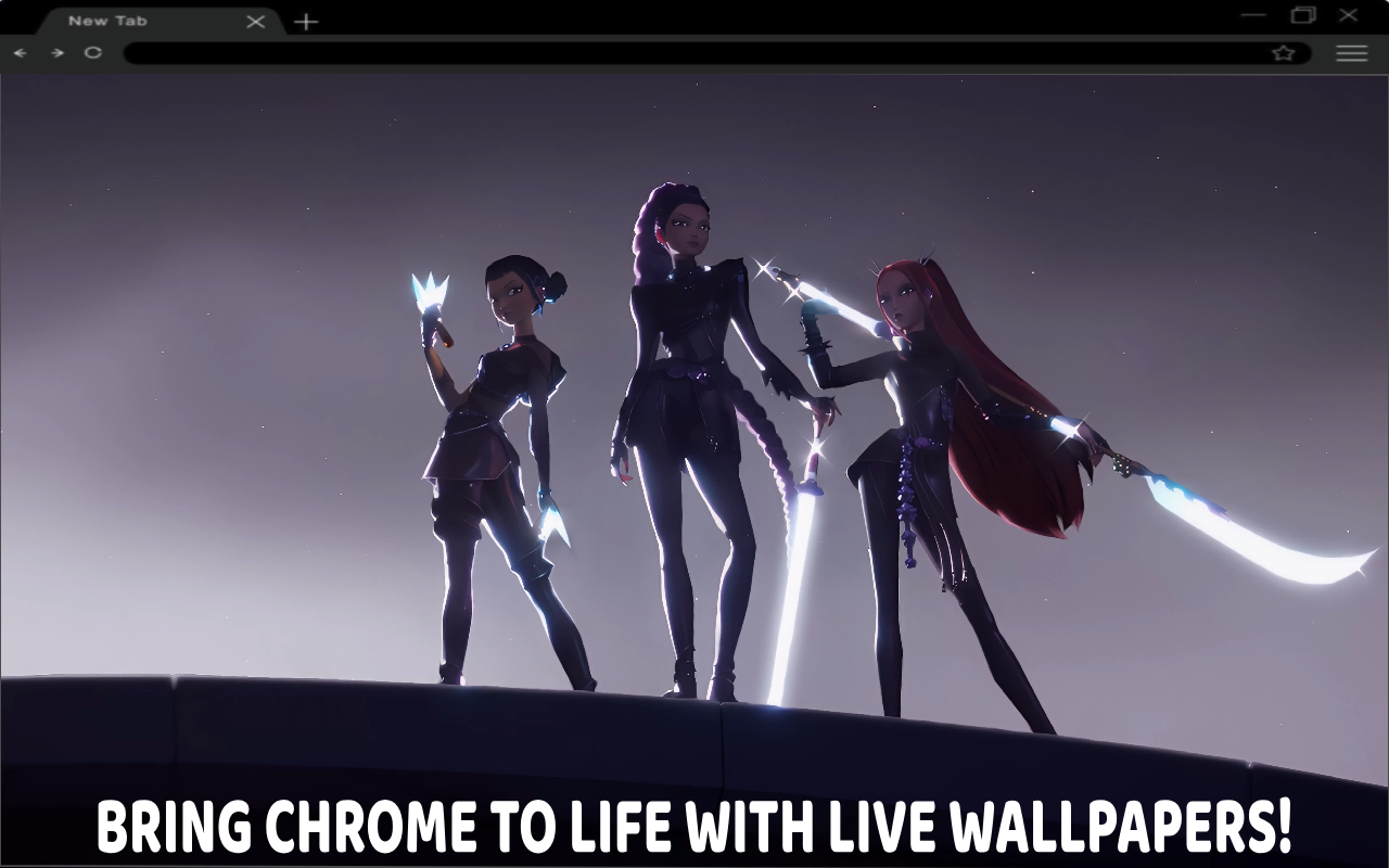 KPop Demon Hunters: Starry Night Live Wallpaper chrome谷歌浏览器插件_扩展第1张截图