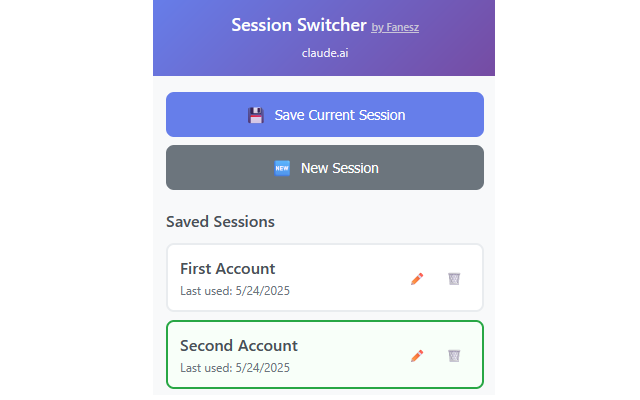 Session Switcher chrome谷歌浏览器插件_扩展第1张截图