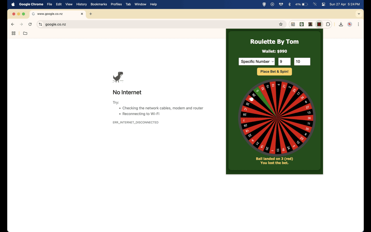 Roulette By Tom chrome谷歌浏览器插件_扩展第1张截图