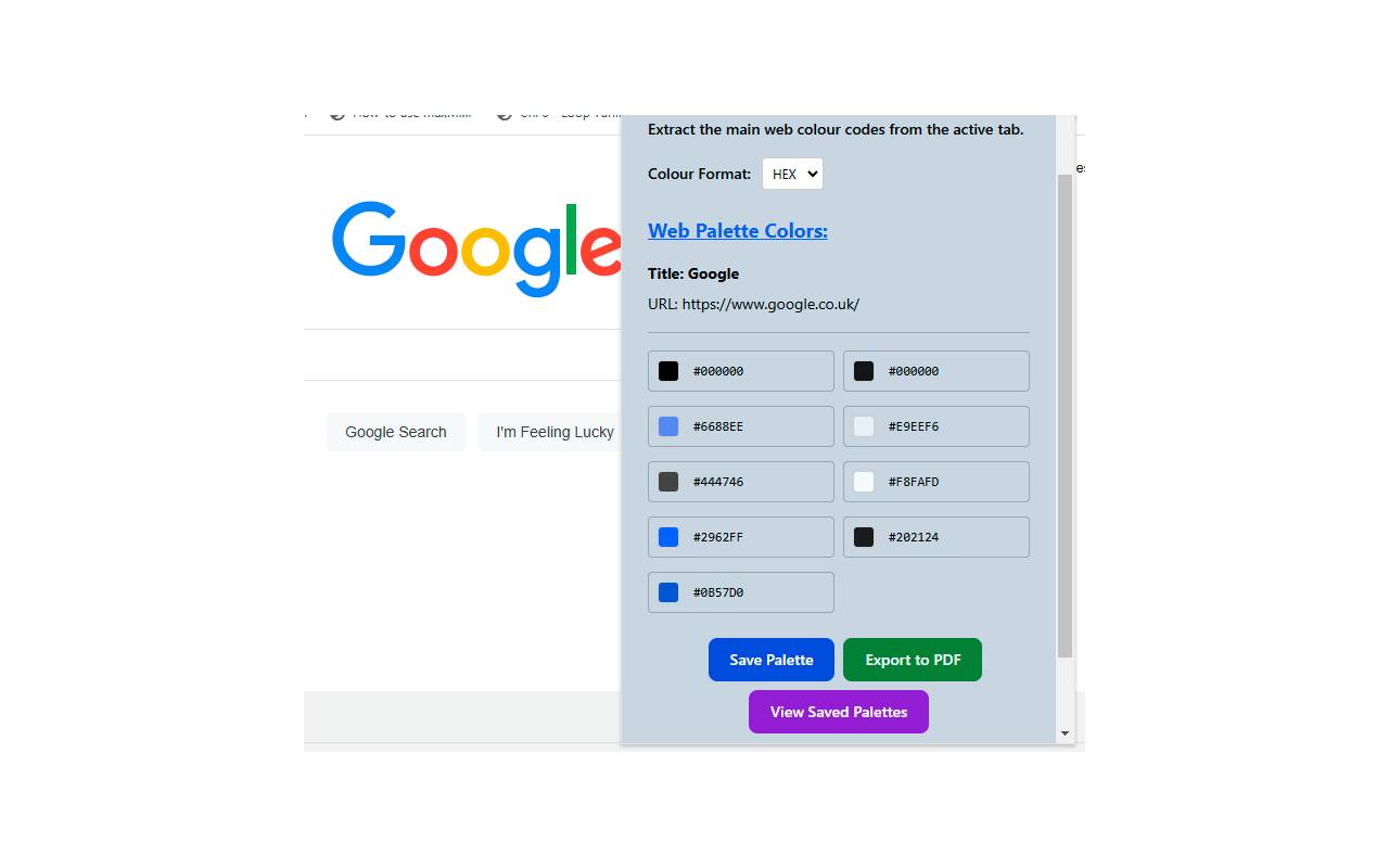 Web Color Palette Extractor chrome谷歌浏览器插件_扩展第1张截图