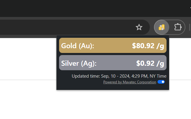 Gold and Silver Prices chrome谷歌浏览器插件_扩展第2张截图