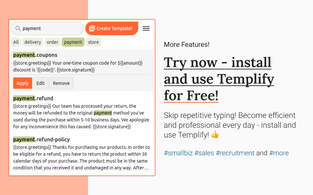 Templify – write messages in 1 click! 🚀 chrome谷歌浏览器插件_扩展第1张截图