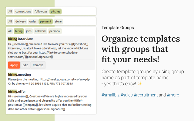 Templify – write messages in 1 click! 🚀 chrome谷歌浏览器插件_扩展第4张截图