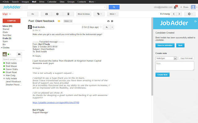 JobAdder for Gmail™ chrome谷歌浏览器插件_扩展第1张截图
