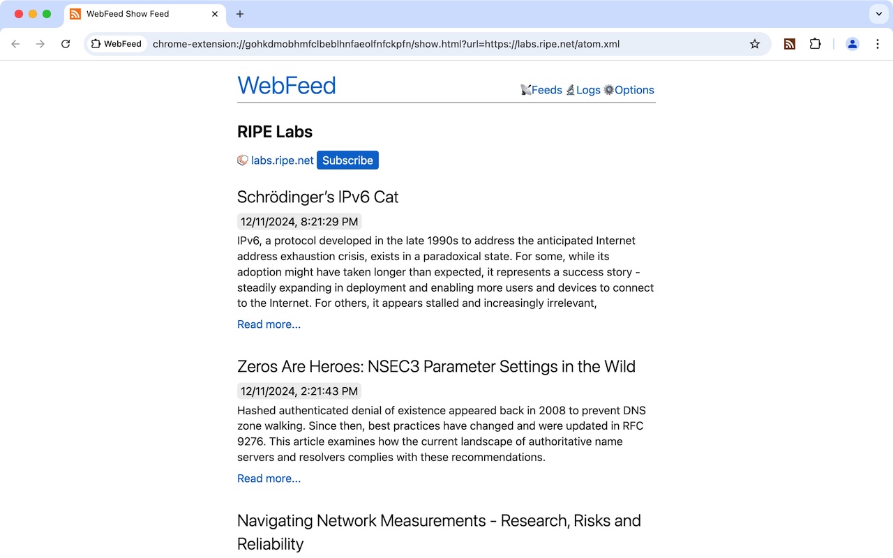 WebFeed chrome谷歌浏览器插件_扩展第1张截图