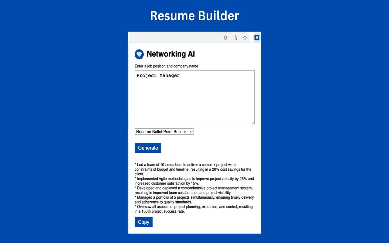 Networking AI - Cover Letter Generator chrome谷歌浏览器插件_扩展第2张截图