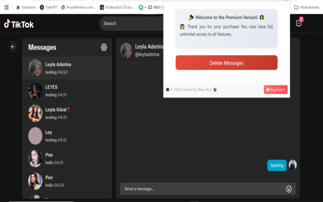 TikTok Messages Cleaner Pro chrome谷歌浏览器插件_扩展第2张截图