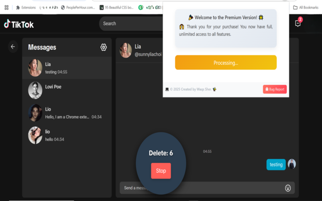 TikTok Messages Cleaner Pro chrome谷歌浏览器插件_扩展第3张截图