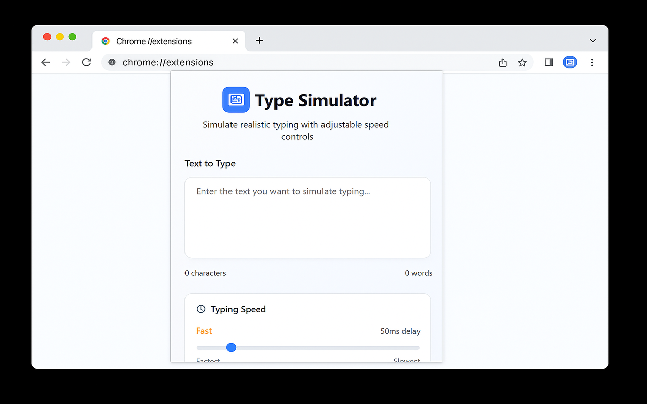 Keyboard Typing Simulator chrome谷歌浏览器插件_扩展第1张截图