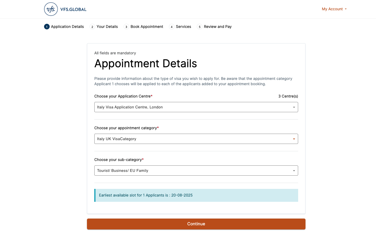 VFS Appointment Booker for Schengen Visa chrome谷歌浏览器插件_扩展第3张截图