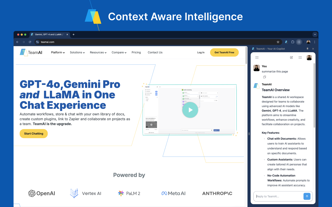TeamAI - Your AI Copilot chrome谷歌浏览器插件_扩展第2张截图