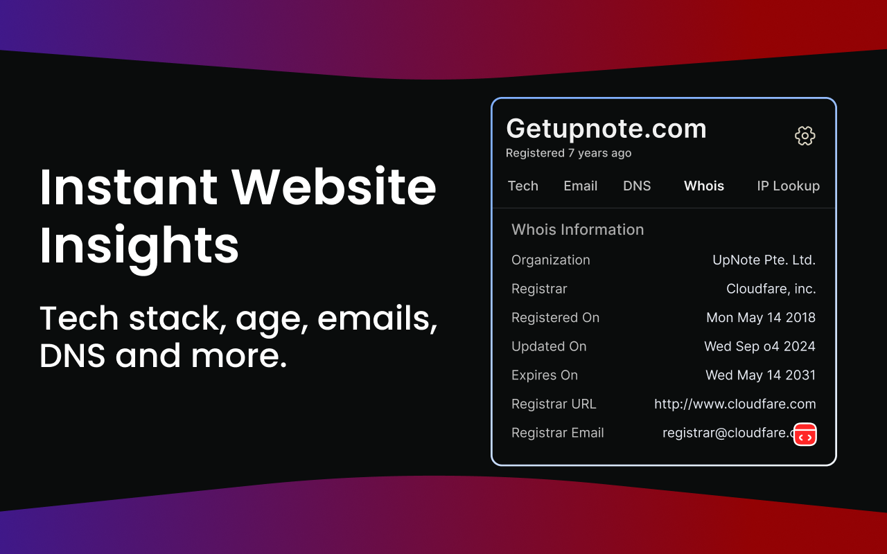 Lookup - 网站分析器 chrome谷歌浏览器插件_扩展第2张截图