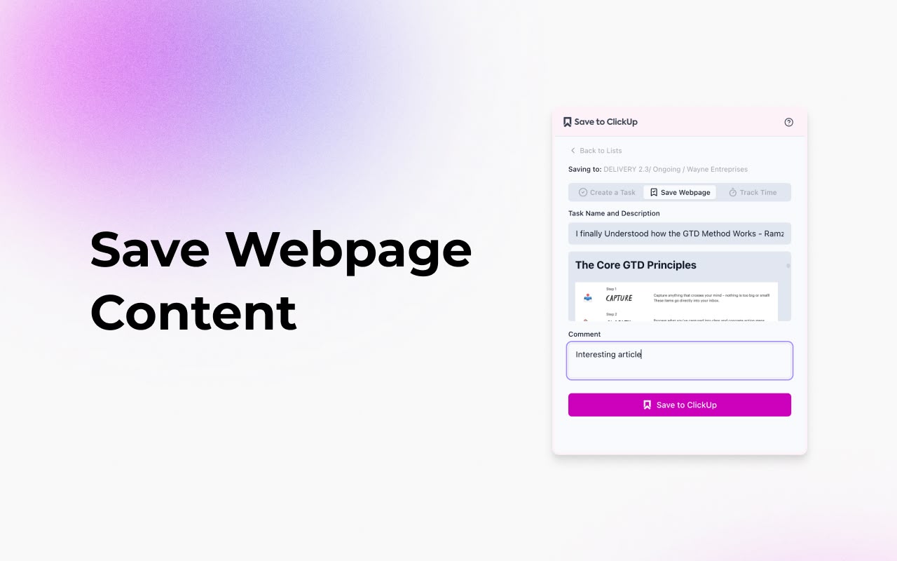 Save to ClickUp chrome谷歌浏览器插件_扩展第1张截图