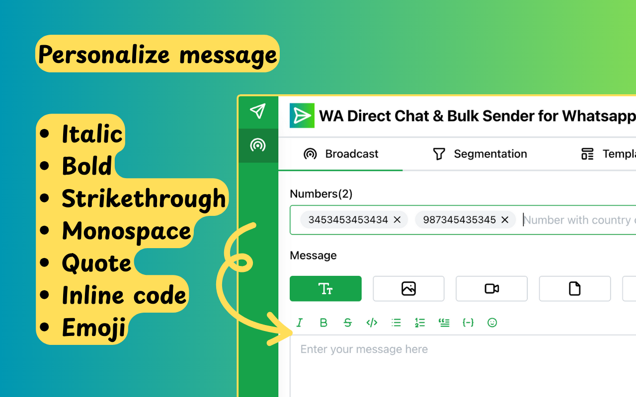 WA Direct Chat & Bulk Sender for Whatsapp™ chrome谷歌浏览器插件_扩展第3张截图